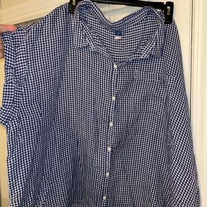 Old Navy Blue and White Gingham Shirt